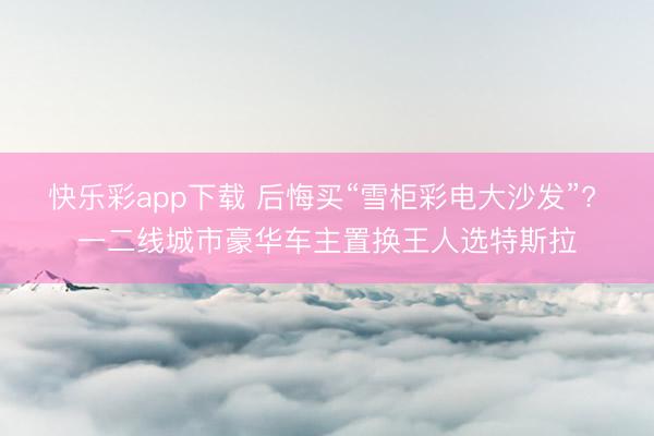 快乐彩app下载 后悔买“雪柜彩电大沙发”? 一二线城市豪华车主置换王人选特斯拉